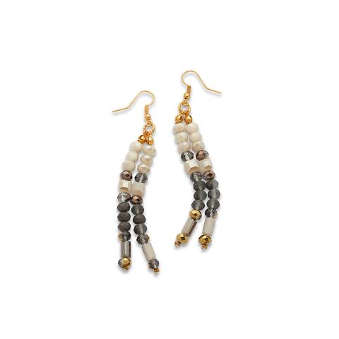 gray crystal dangle earrings 