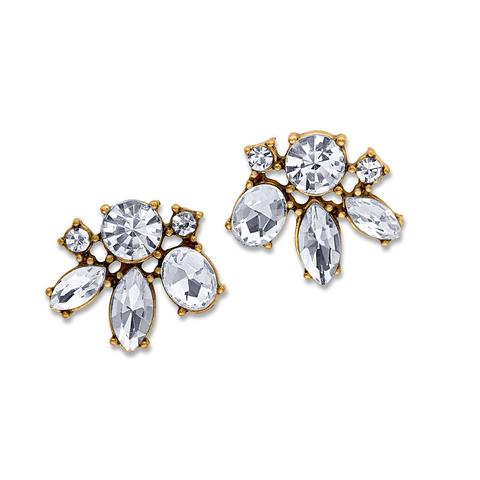 Asymmetrical Crystal Stud Earrings