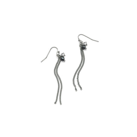 crystal fringe drop earrings