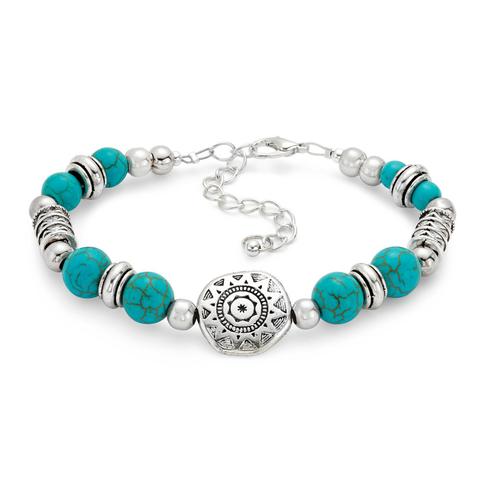 Boho Breeze Turquoise and Silver Bracelet 