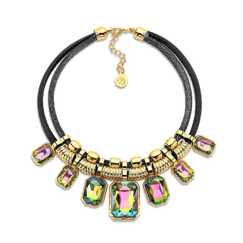 Cheap Gold and Green Crystal Statement Necklace