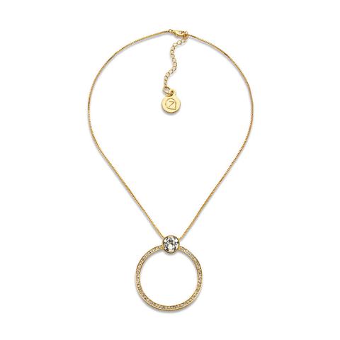 Gold Pave Pendant Necklace