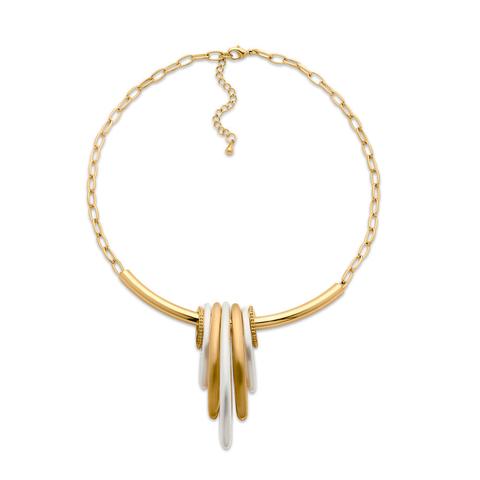 silver and gold necklace