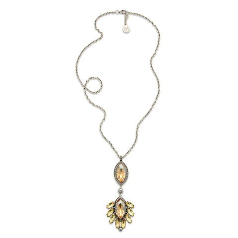 Long Crystal Pendant Necklace
