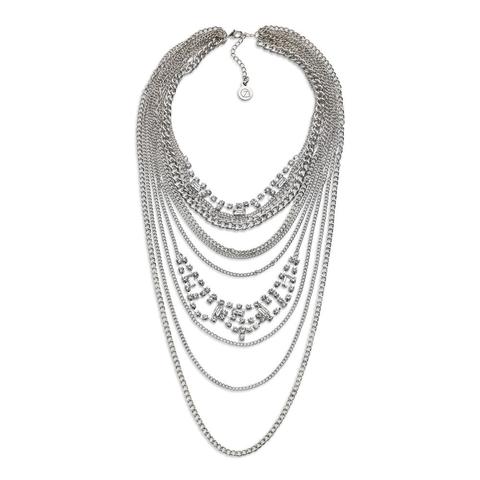 Cheap Silver Multi-Layered Chain Necklace