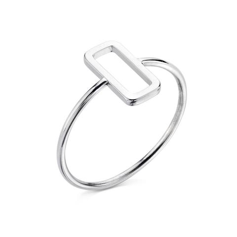 Silver Rectangle Ring Band