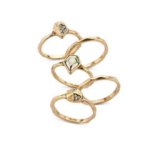 gold and crystal ring bands