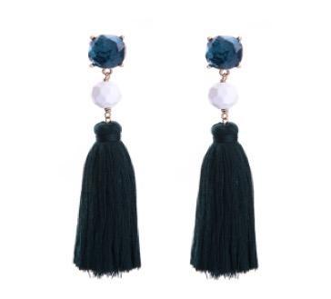 blue tassel earrings