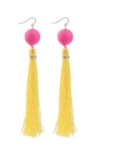 yellow tassel earrings